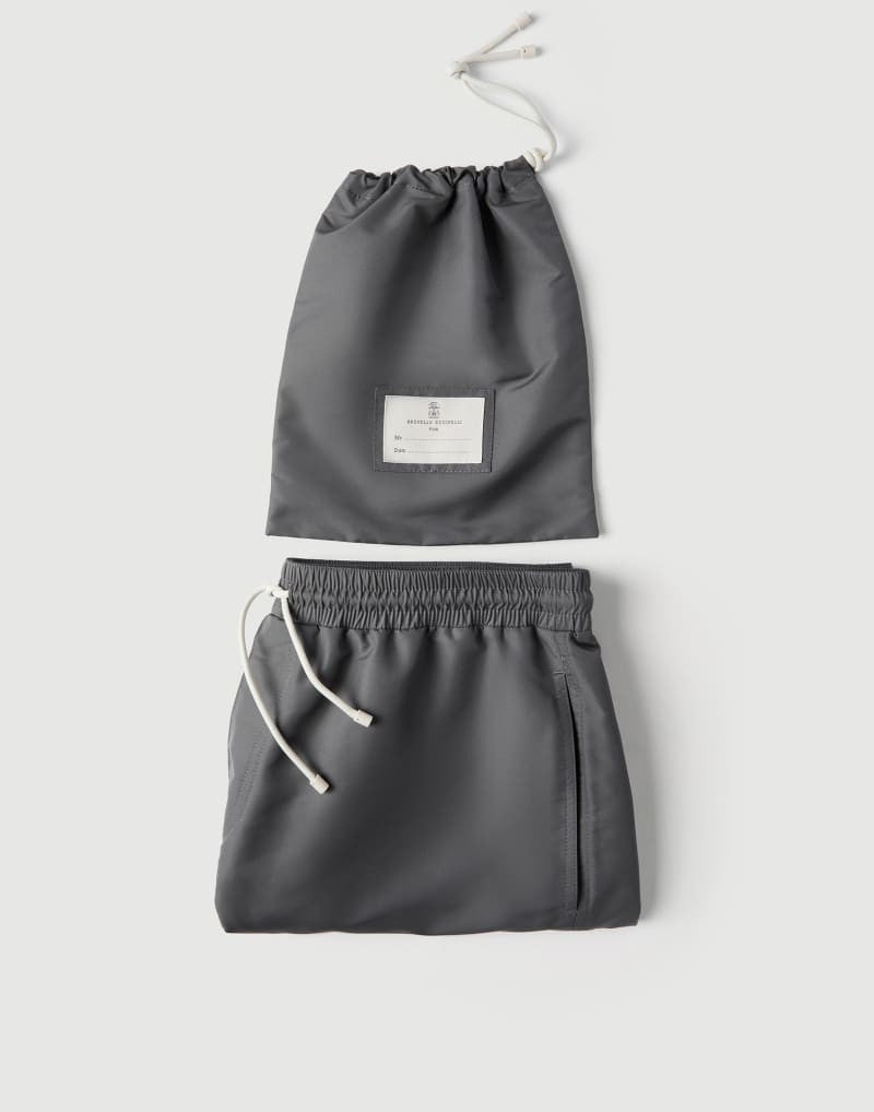 BRUNELLO CUCINELLI MEN'S DARK GREY SWIM SHORTS