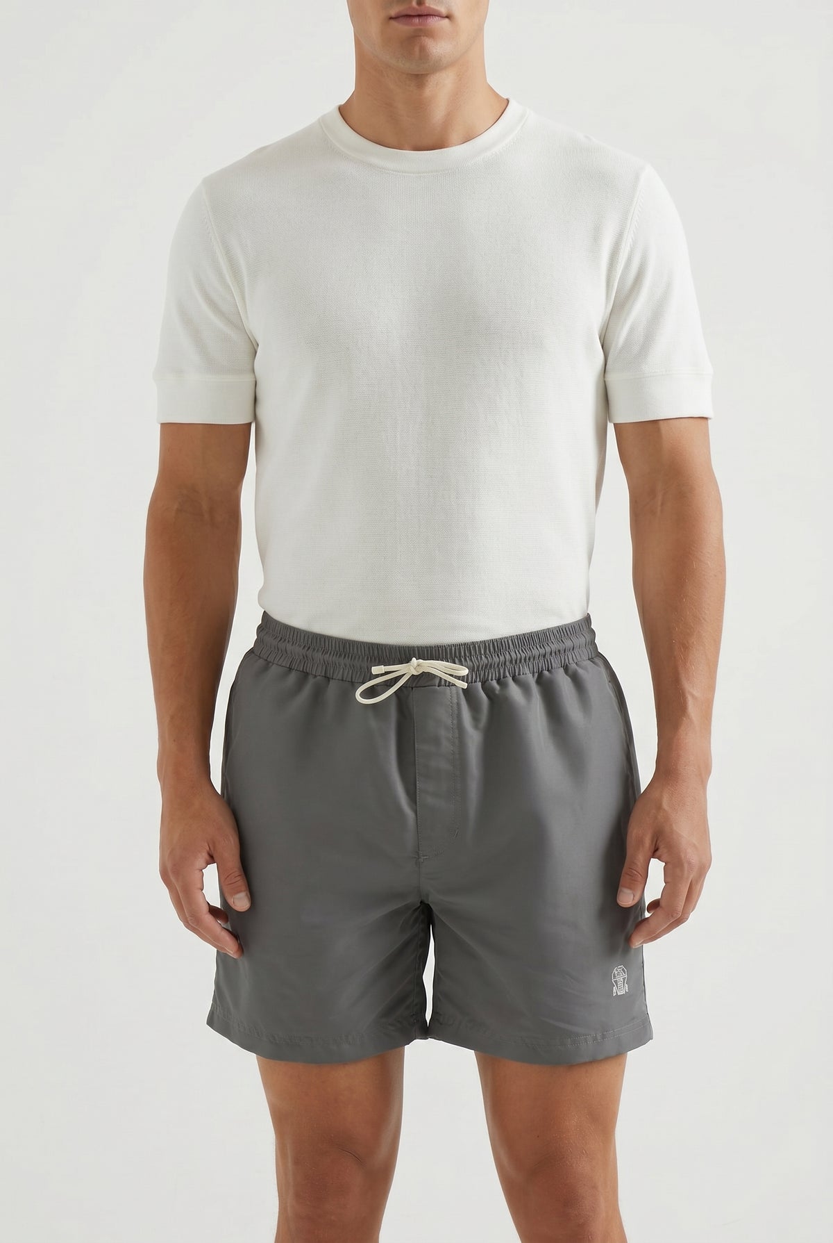 BRUNELLO CUCINELLI MEN'S DARK GREY SWIM SHORTS
