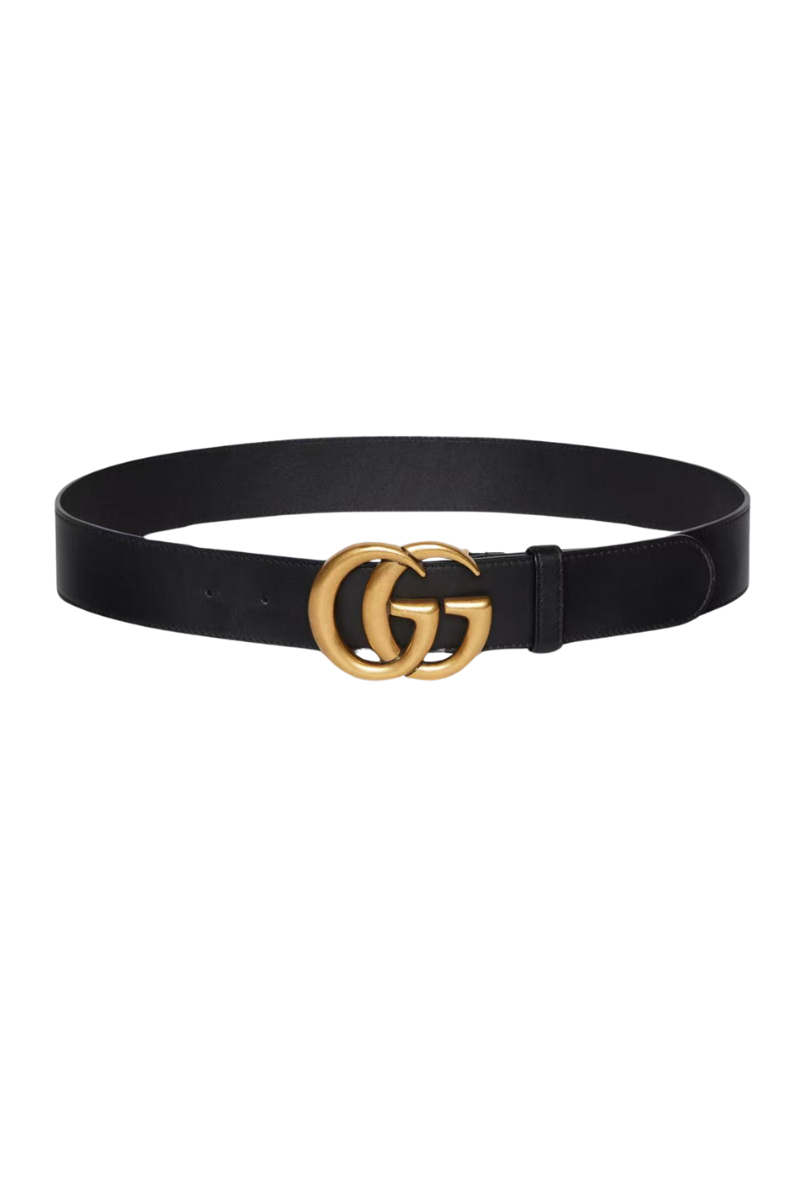 Gucci Calfskin GG Marmont  30mm Belt - Black