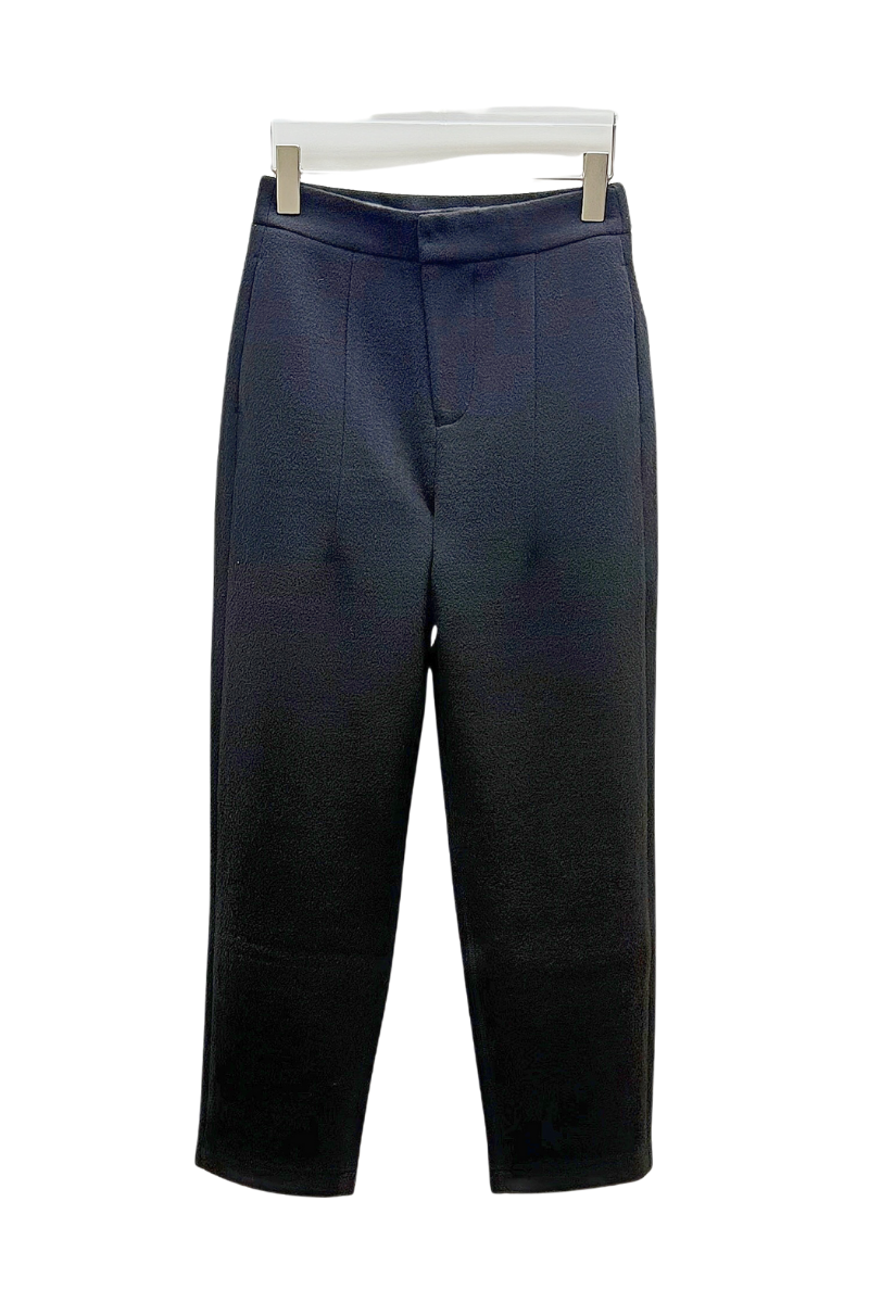 Max Simple Textured Pencil Pants Black