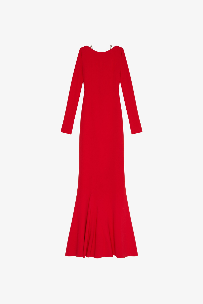 Givenchy Long Sleeve Dress With Chain_Vermillon