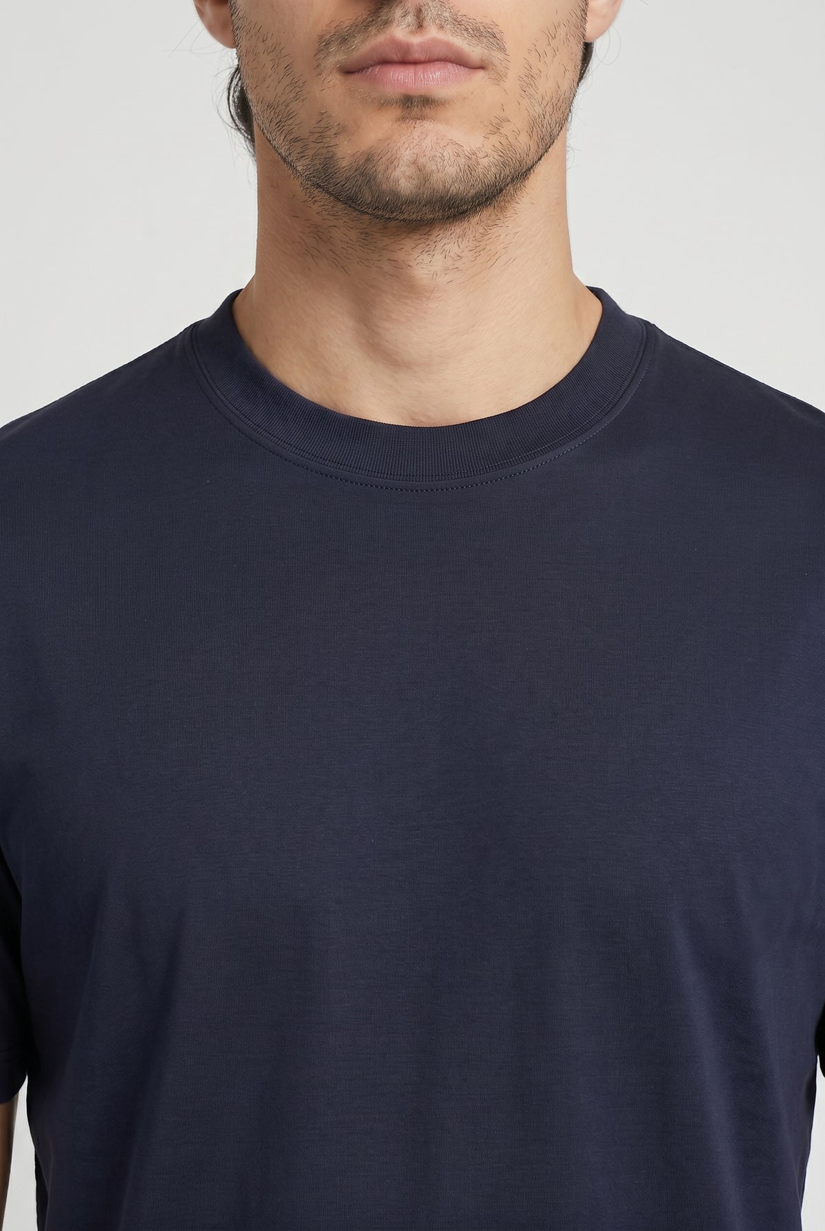 BRUNELLO CUCINELLI MEN'S DARK BLUE COTTON T SHIRT