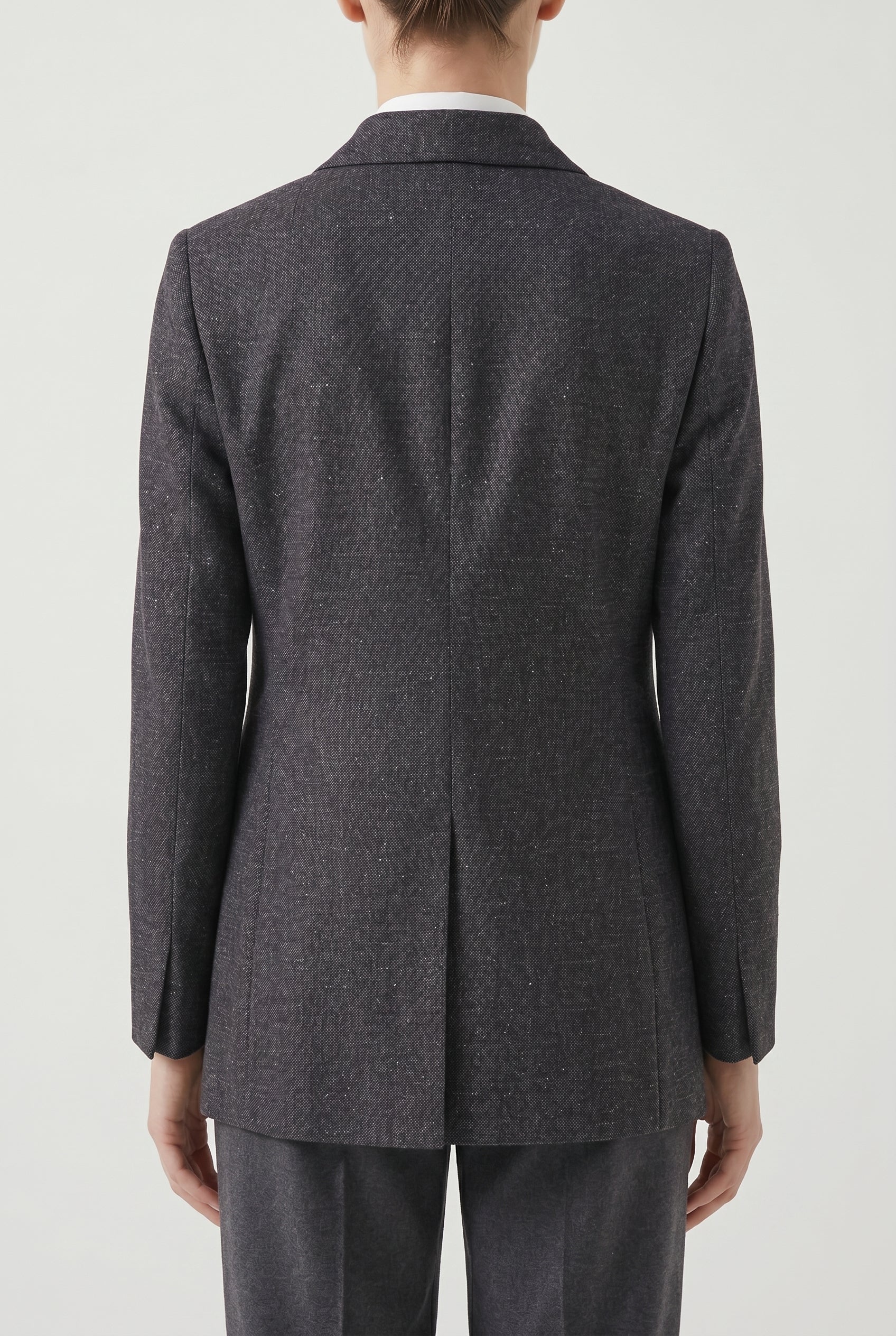 BRUNELLO CUCINELLI WOMEN'S DARK GREY DOUBLE BREASTED BLAZER