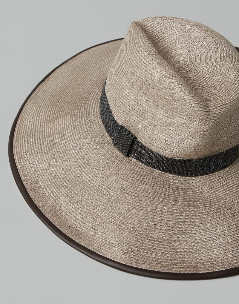 BRUNELLO CUCINELLI WOMEN'S BEIGE WIDE BRIM HAT