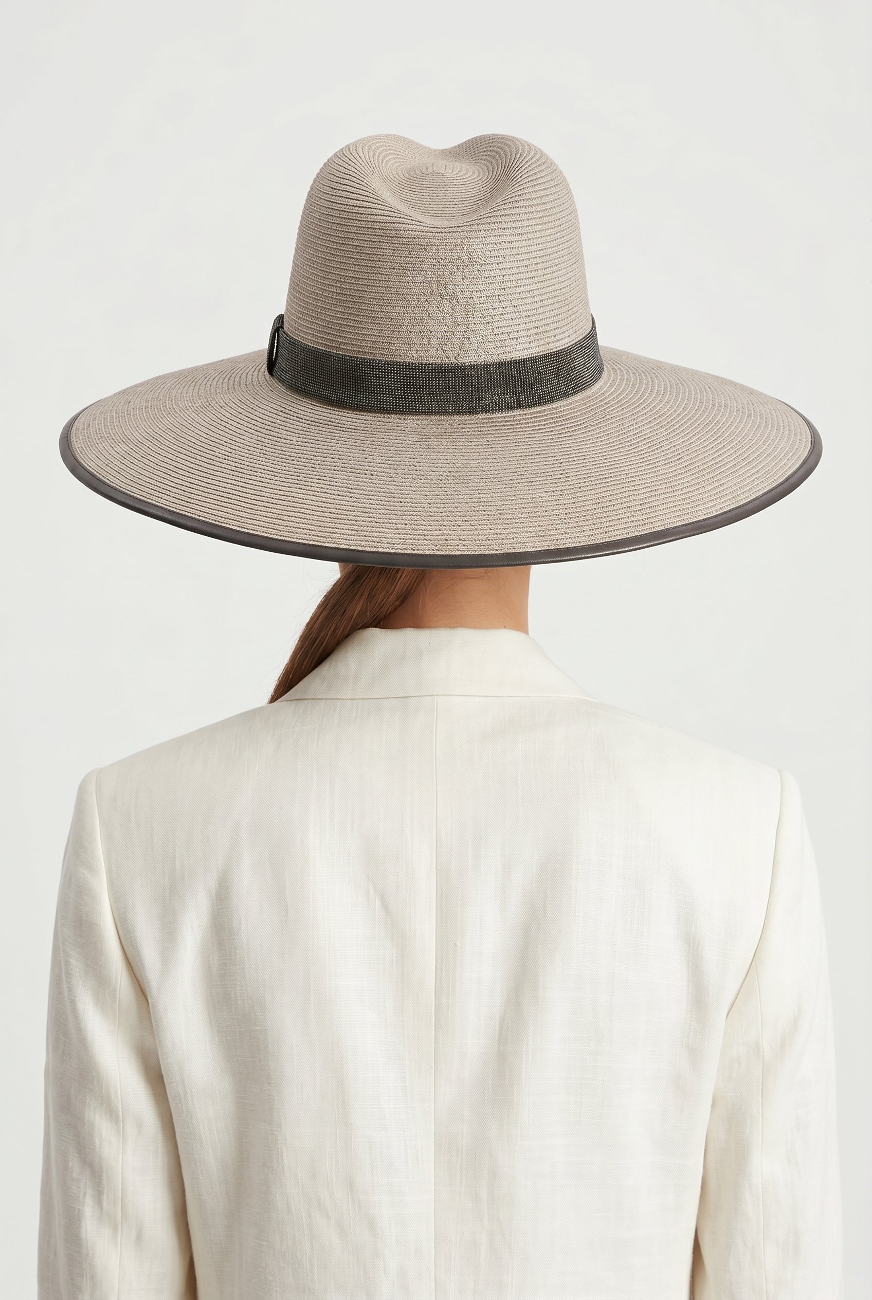 BRUNELLO CUCINELLI WOMEN'S BEIGE WIDE BRIM HAT