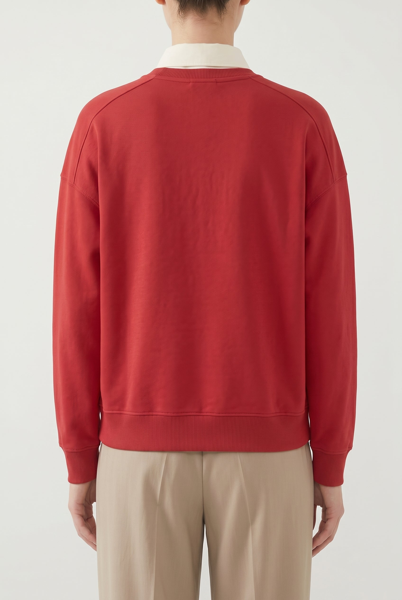 BRUNELLO CUCINELLI WOMEN'S RED RELAXED COTTON SWEATER