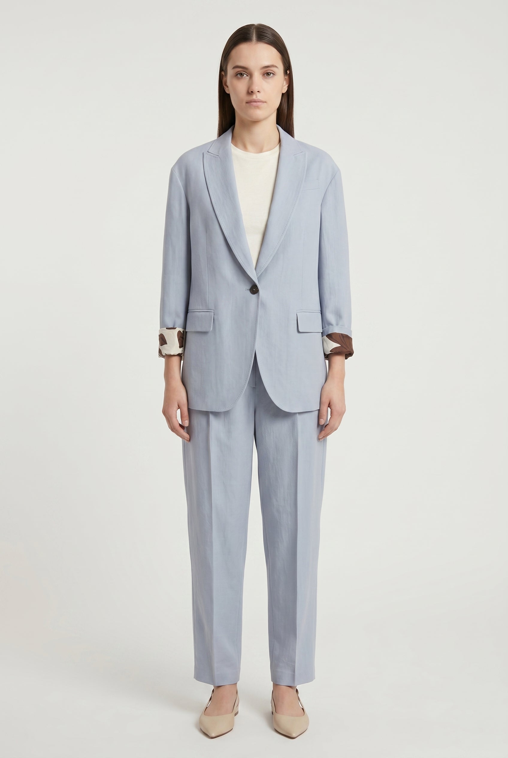 BRUNELLO CUCINELLI WOMEN'S LIGHT BLUE RELAXED SUIT