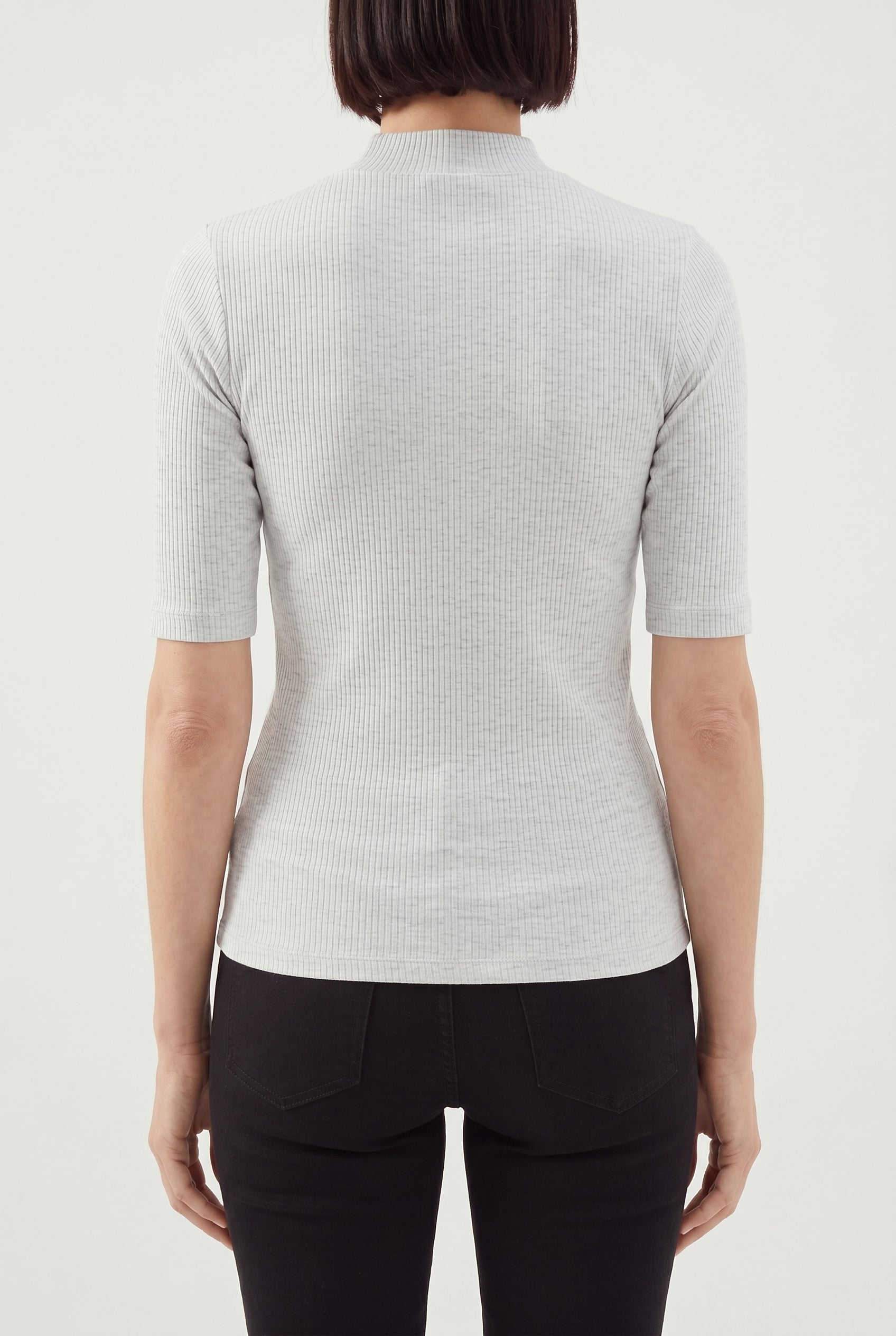BRUNELLO CUCINELLI WOMEN'S LIGHT GREY FITTED SHIRT