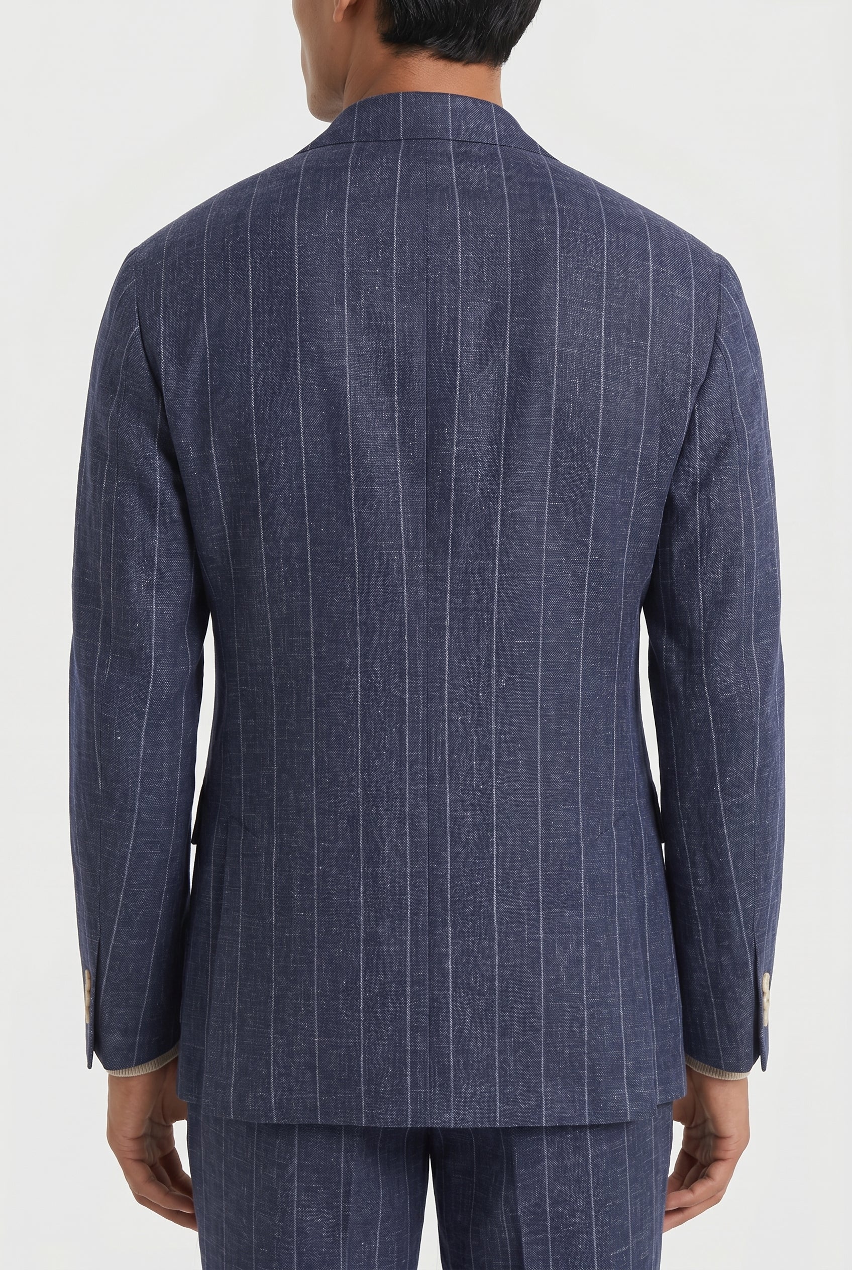 BRUNELLO CUCINELLI MEN'S NAVY WOOL TAILORED BLAZER