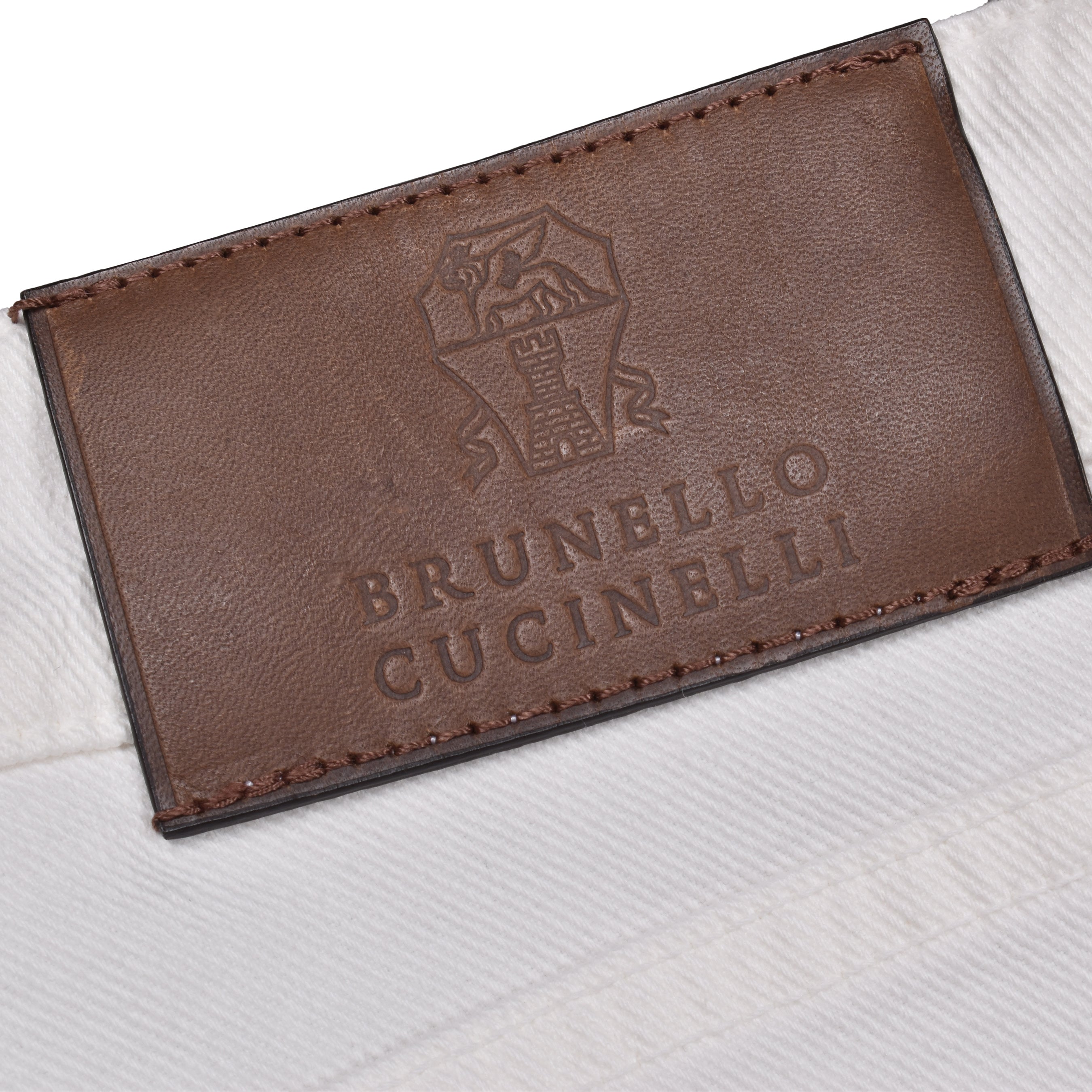 BRUNELLO CUCINELLI MEN'S WHITE TRADITIONAL FIT TROUSERS