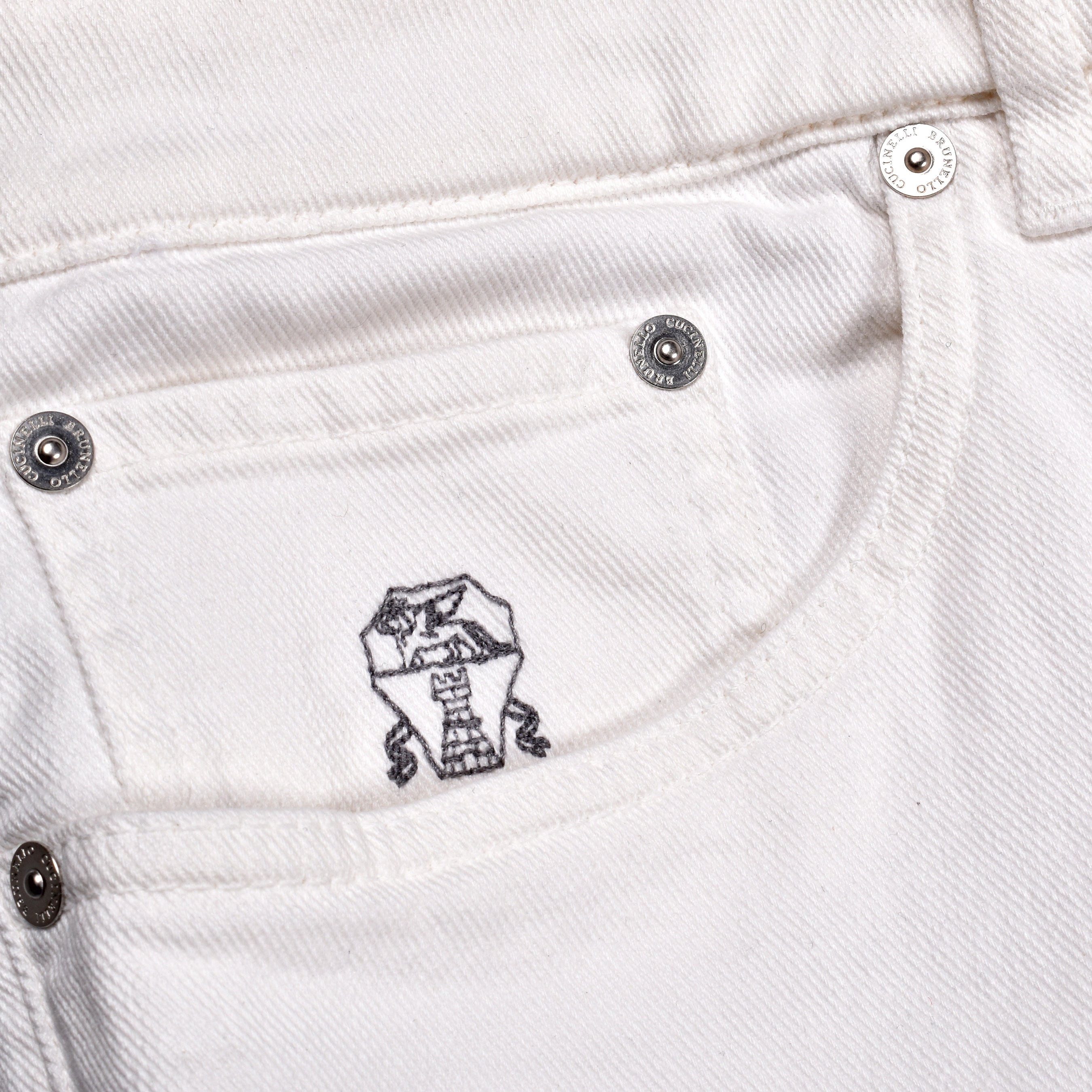 BRUNELLO CUCINELLI MEN'S WHITE TRADITIONAL FIT TROUSERS