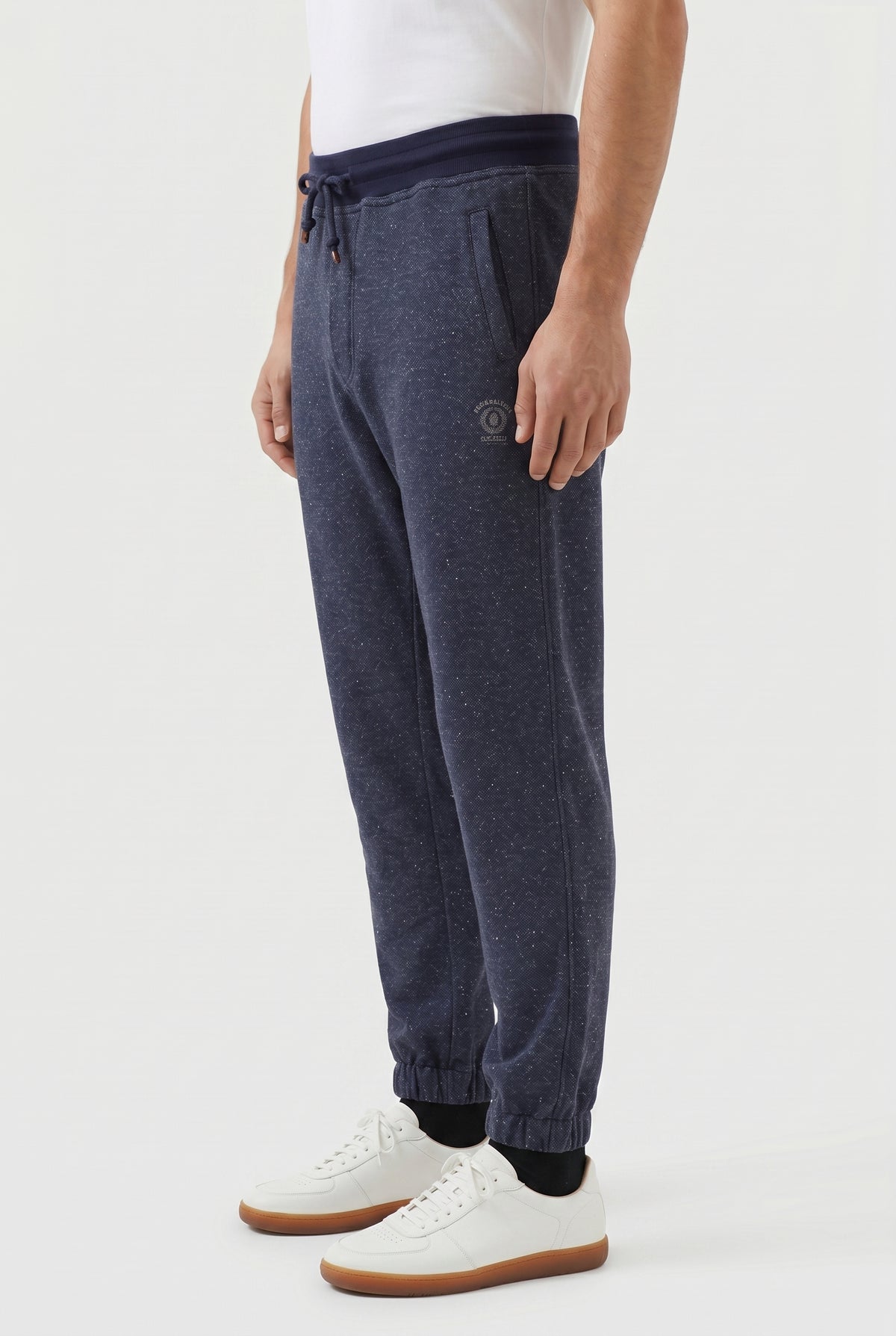 BRUNELLO CUCINELLI MEN'S DARK BLUE COTTON BLEND JOGGERS