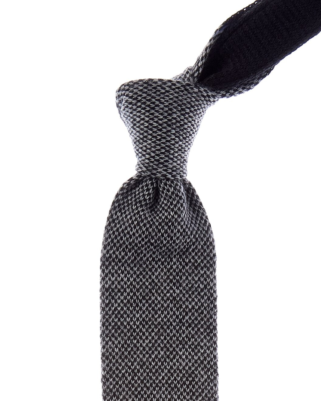 BRUNELLO CUCINELLI MEN'S LIGHT GREY WOOL KNIT TIE