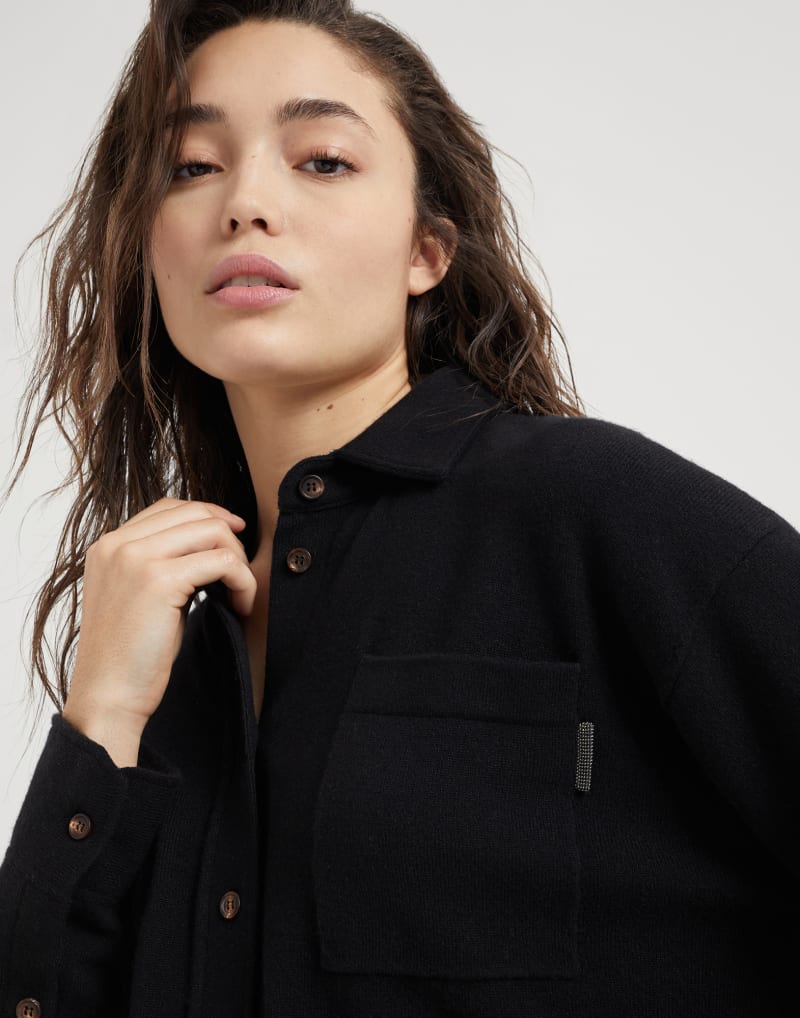 BRUNELLO CUCINELLI WOMEN'S BLACK WOOL BUTTON FRONT SWEATER