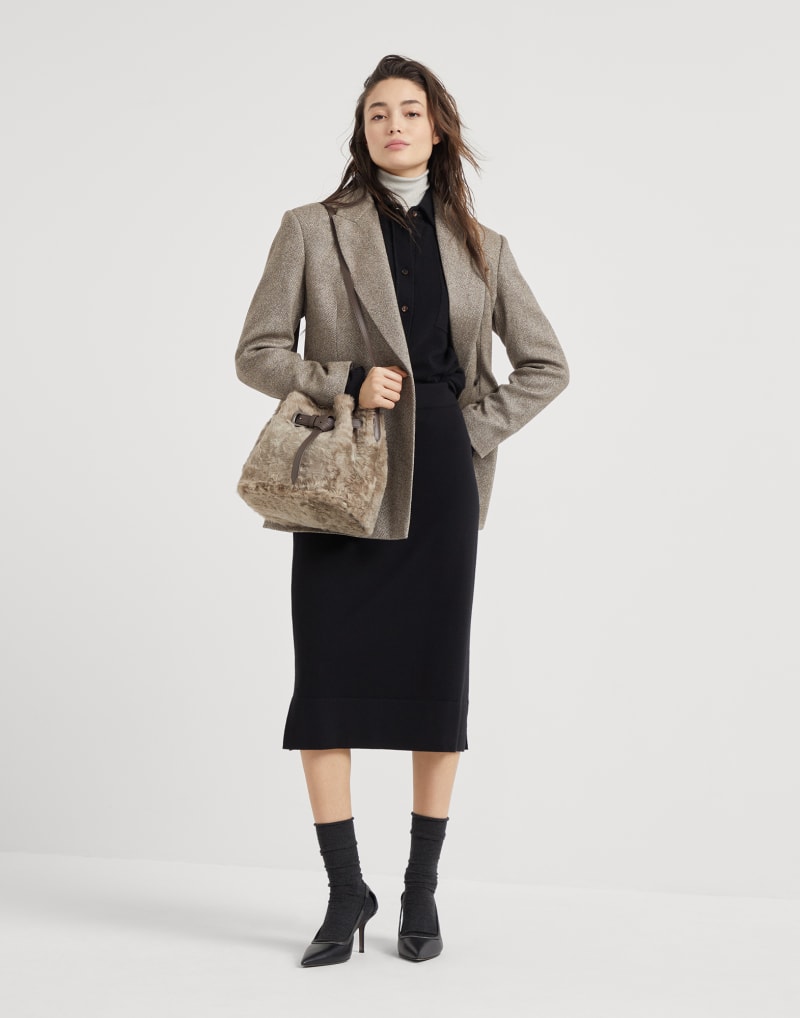 BRUNELLO CUCINELLI WOMEN'S BLACK WOOL BUTTON FRONT SWEATER