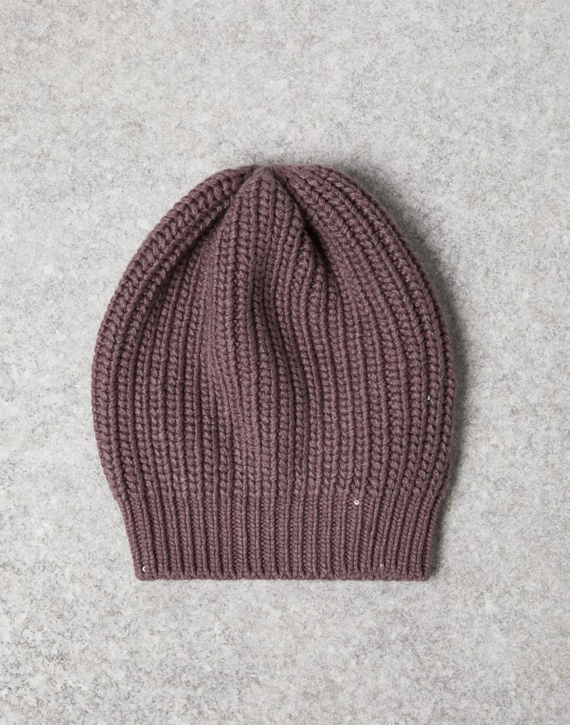 BRUNELLO CUCINELLI WOMEN'S FIG WOOL SILK KNIT HAT