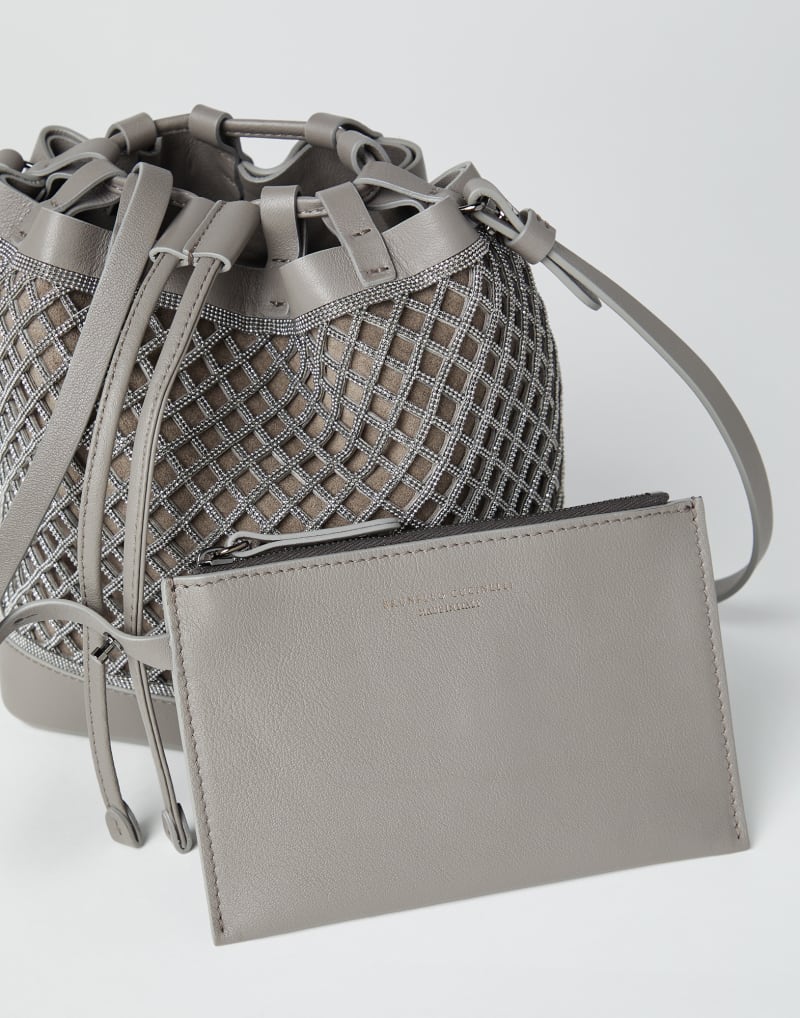 BRUNELLO CUCINELLI WOMEN'S OXIDE LEATHER BUCKET BAG