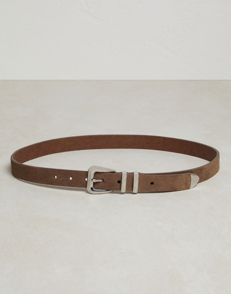 BRUNELLO CUCINELLI MEN'S HAVANA LEATHER BELT