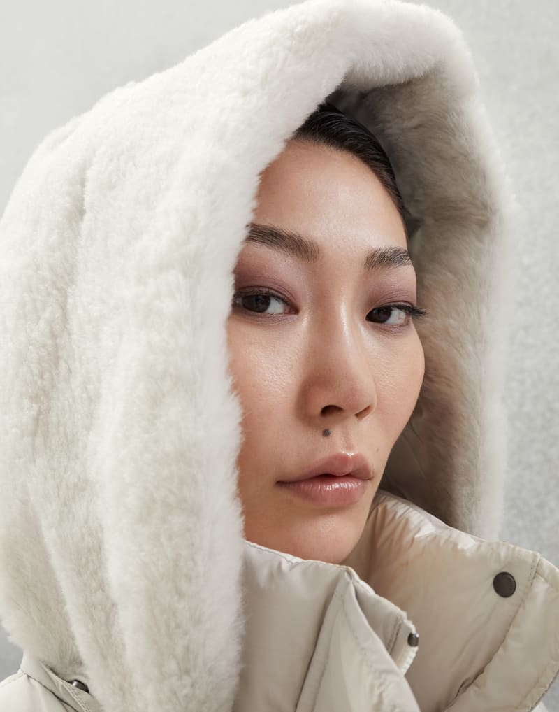 BRUNELLO CUCINELLI WOMEN'S DOVE GREY LONG PADDED JACKET