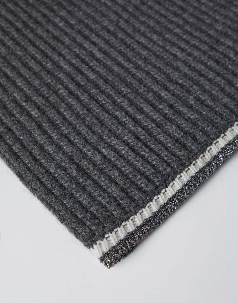 BRUNELLO CUCINELLI WOMEN'S LEAD RIBBED WOOL SCARF