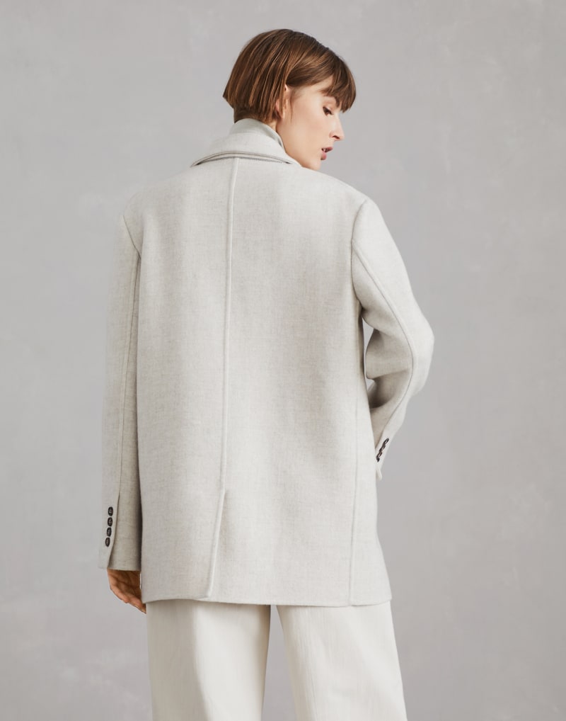 BRUNELLO CUCINELLI WOMEN'S MOTHER OF PEARL WOOL RELAXED JACKET