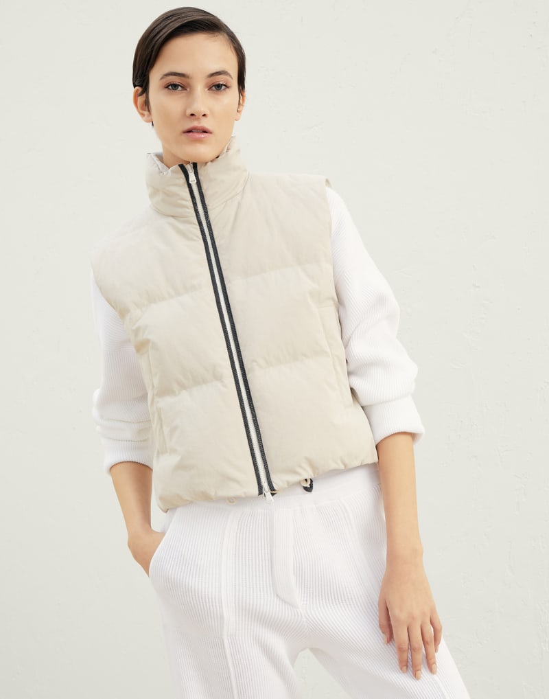 BRUNELLO CUCINELLI WOMEN'S SOFT STONE QUILTED SLEEVELESS JACKET