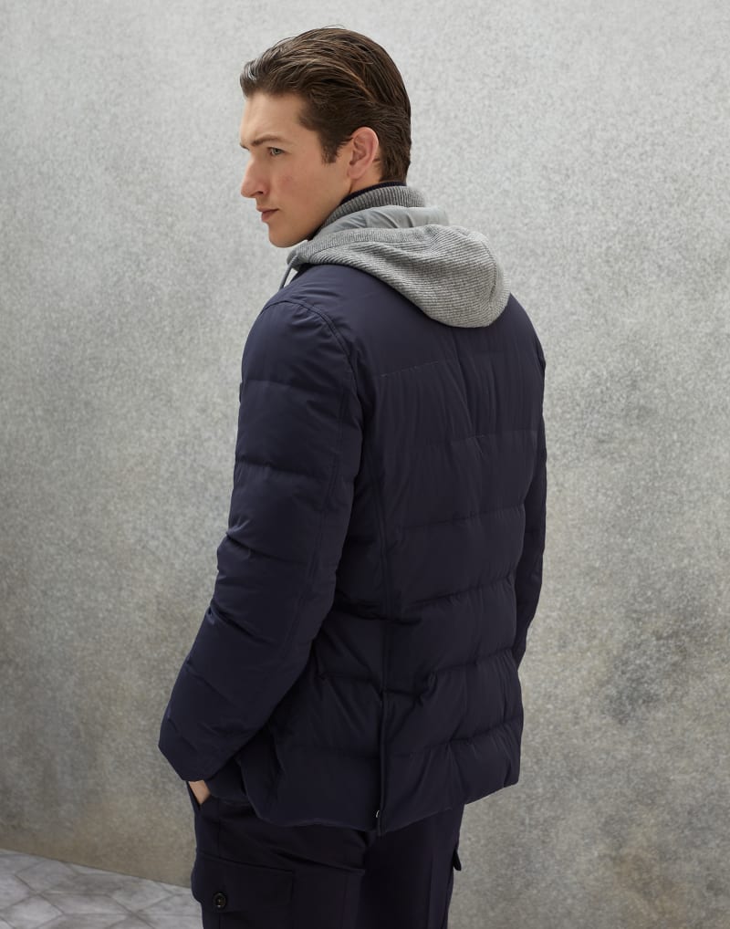 BRUNELLO CUCINELLI MEN'S NAVY QUILTED JACKET