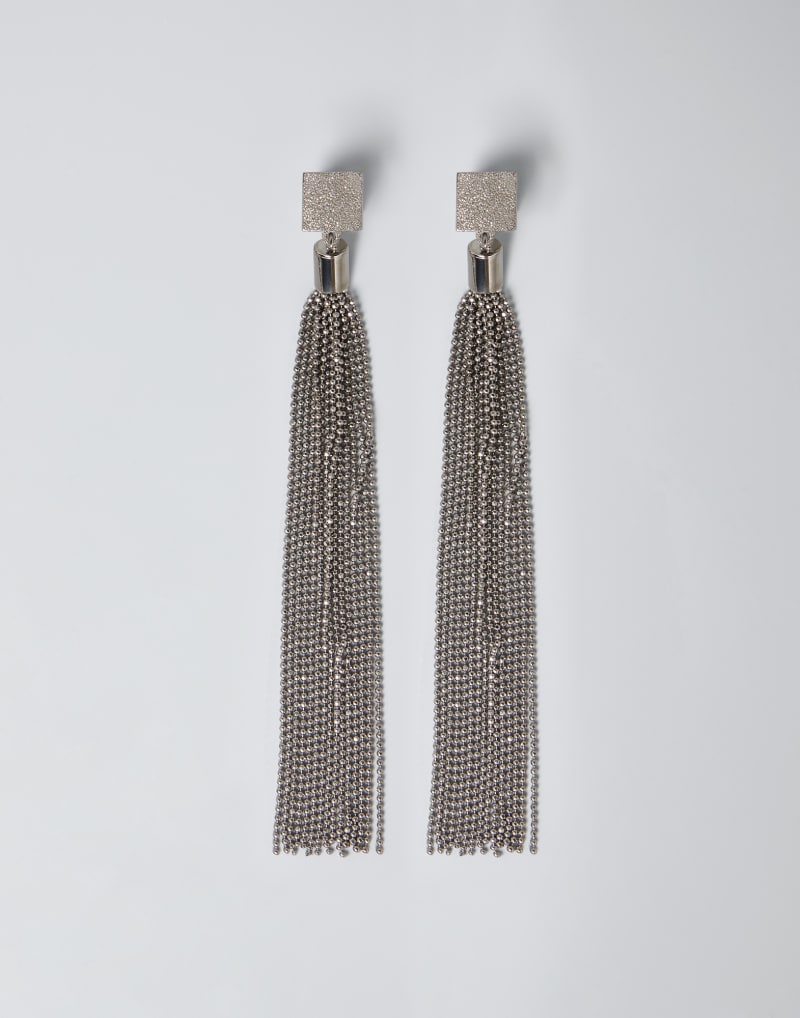 BRUNELLO CUCINELLI WOMEN'S SILVER LONG CHAIN EARRINGS