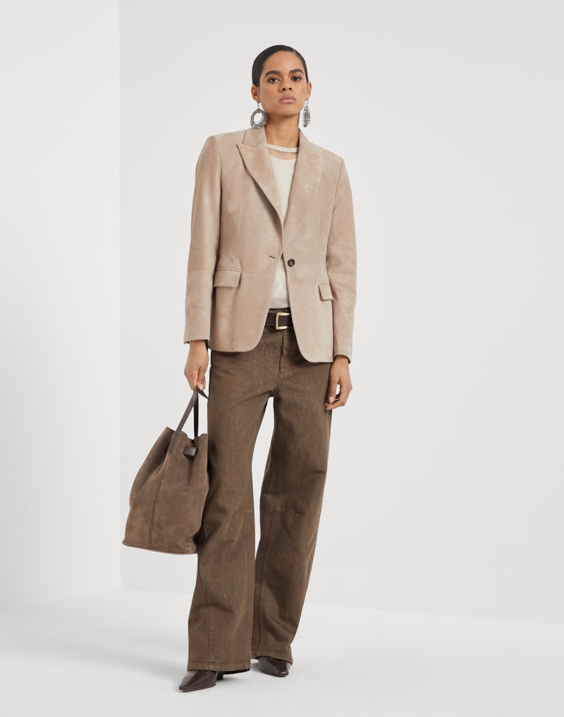 BRUNELLO CUCINELLI WOMEN'S BEIGE SHEER OVERLAY SHORT SLEEVE SHIRT