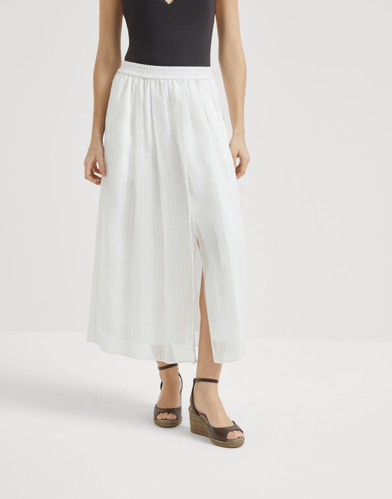 BRUNELLO CUCINELLI WOMEN'S WHITE MIDI SKIRT