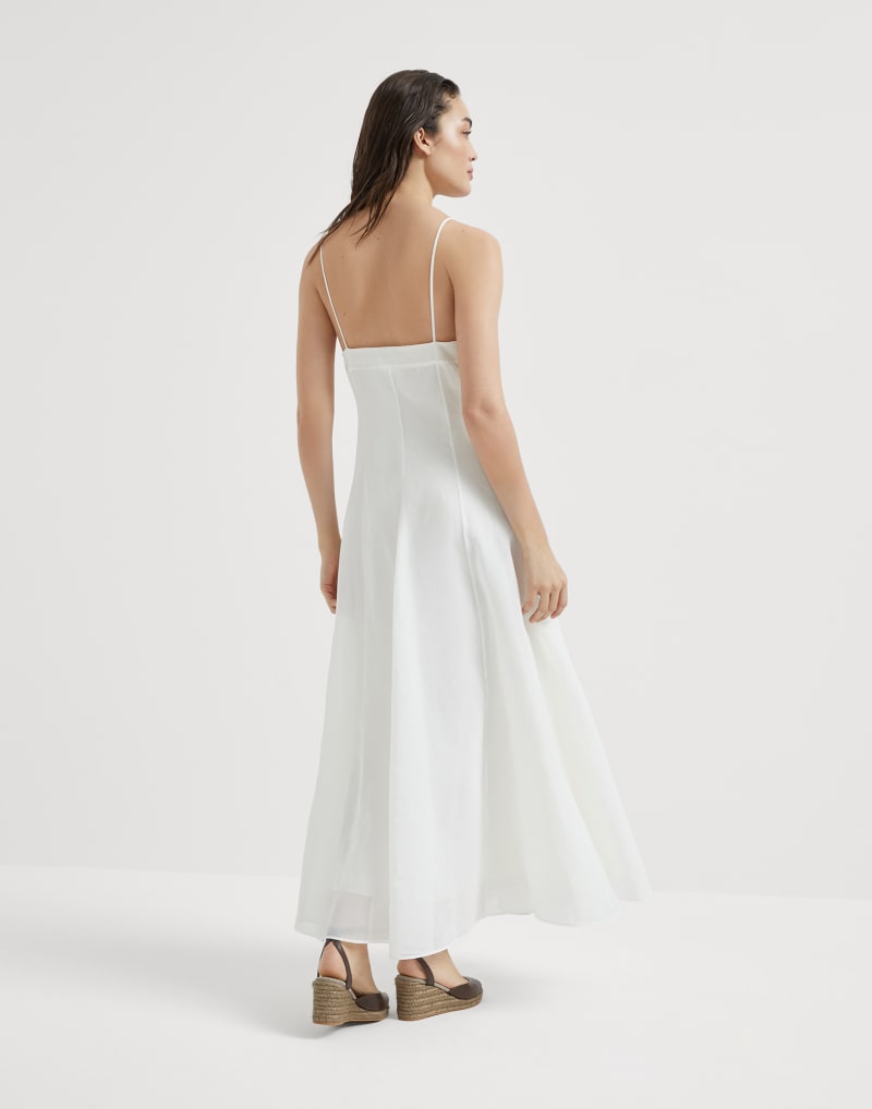 BRUNELLO CUCINELLI WOMEN'S WHITE V NECK MAXI DRESS