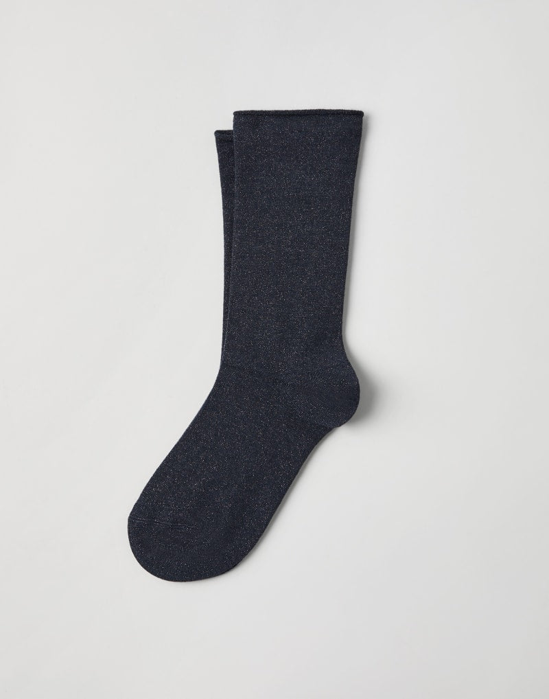 BRUNELLO CUCINELLI WOMEN'S DARK BLUE WOOL BLEND SOCKS