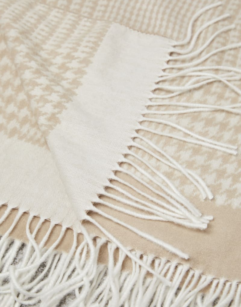 BRUNELLO CUCINELLI WOMEN'S BEIGE SILK PATTERNED SCARF