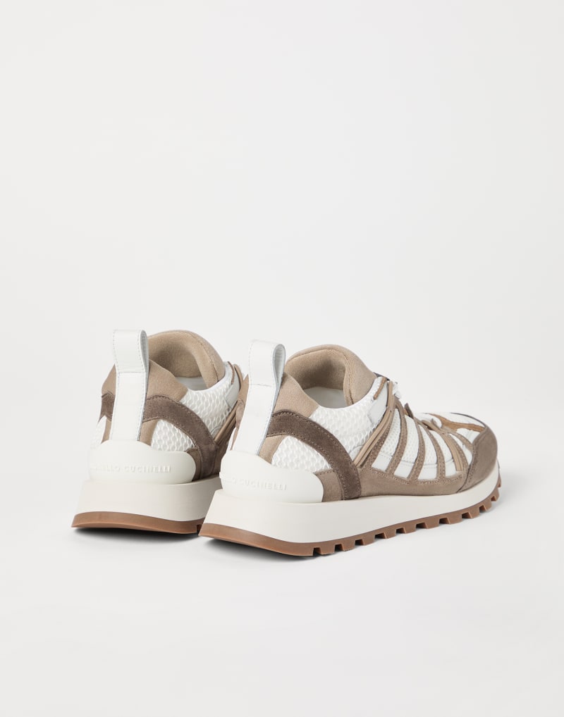 BRUNELLO CUCINELLI WOMEN'S BEIGE WHITE LEATHER SNEAKERS