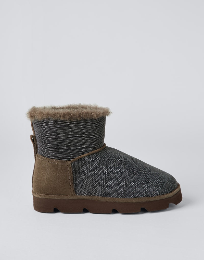 BRUNELLO CUCINELLI WOMEN'S PEAT SHEARLING LINED ANKLE BOOTS