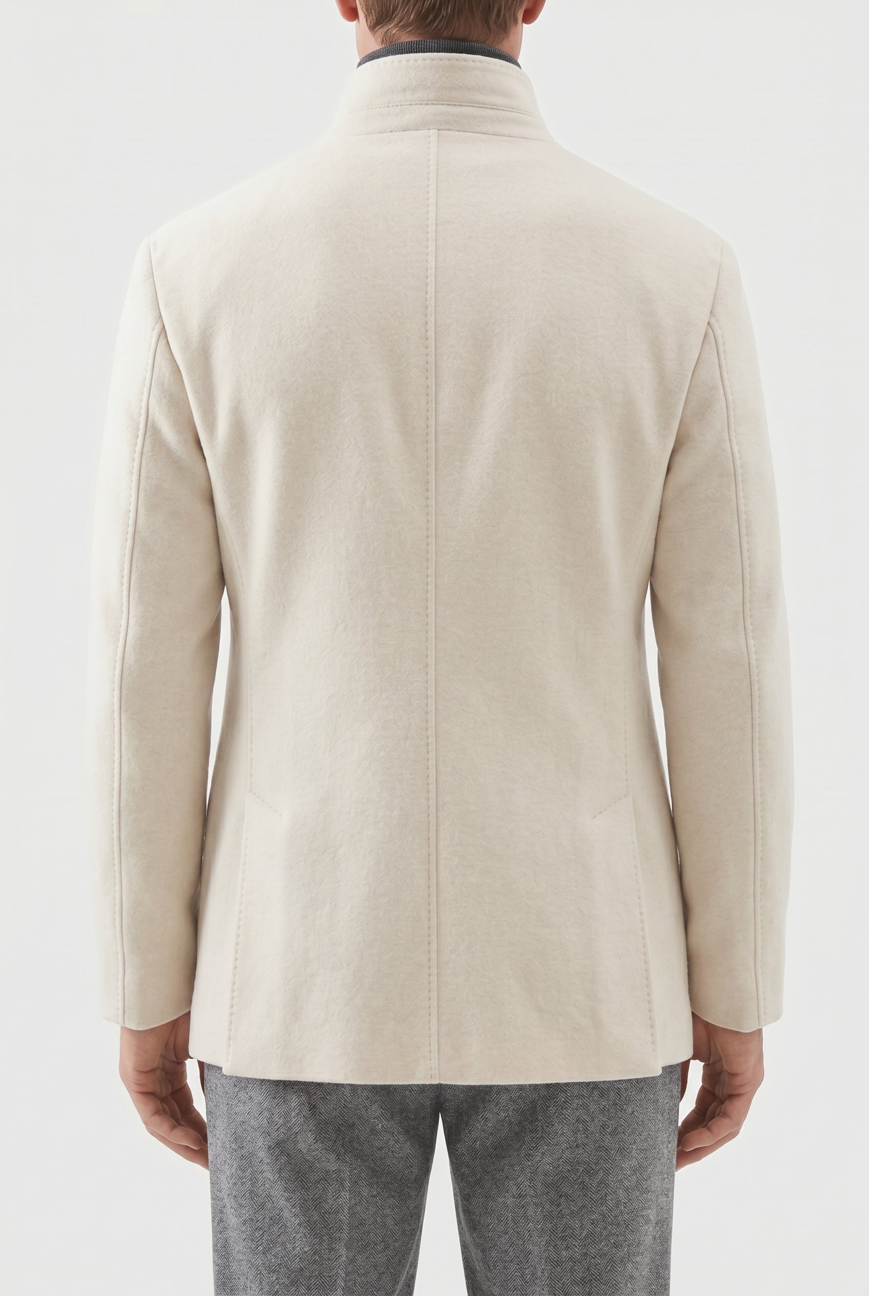 BRUNELLO CUCINELLI MEN'S OFF WHITE WOOL TAILORED JACKET