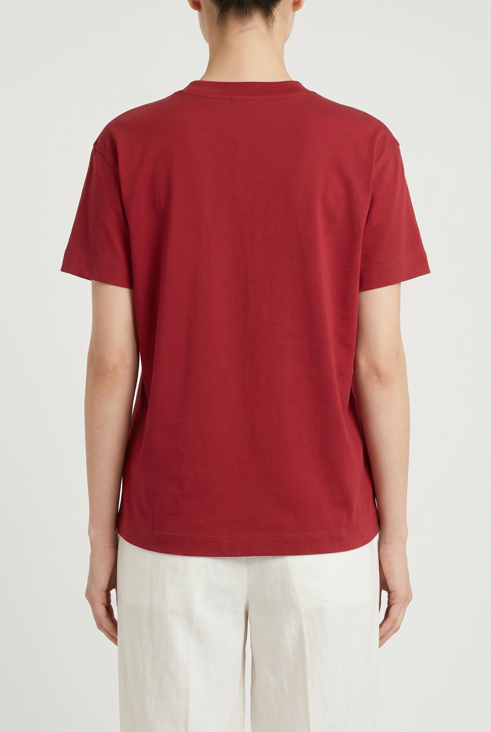 BRUNELLO CUCINELLI WOMEN'S RED RELAXED COTTON SHIRT