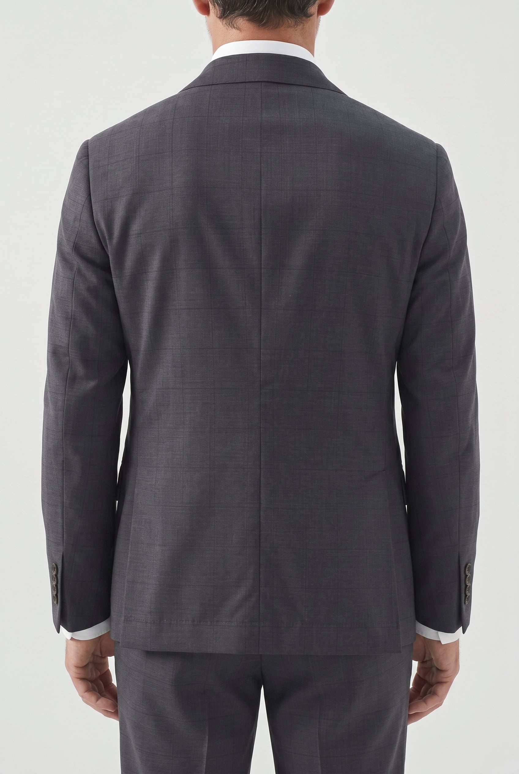 BRUNELLO CUCINELLI MEN'S DARK GREY WOOL BLAZER