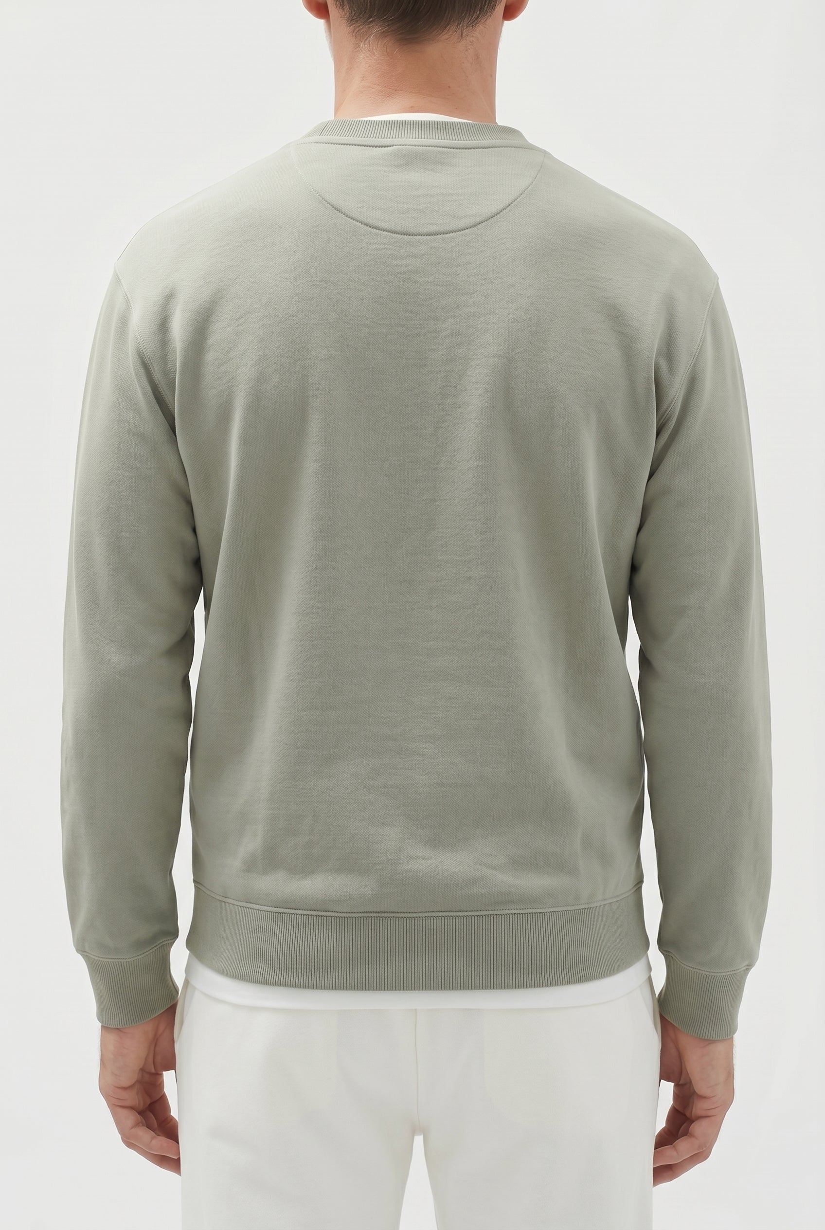 BRUNELLO CUCINELLI MEN'S LIGHT GREEN COTTON SWEATER
