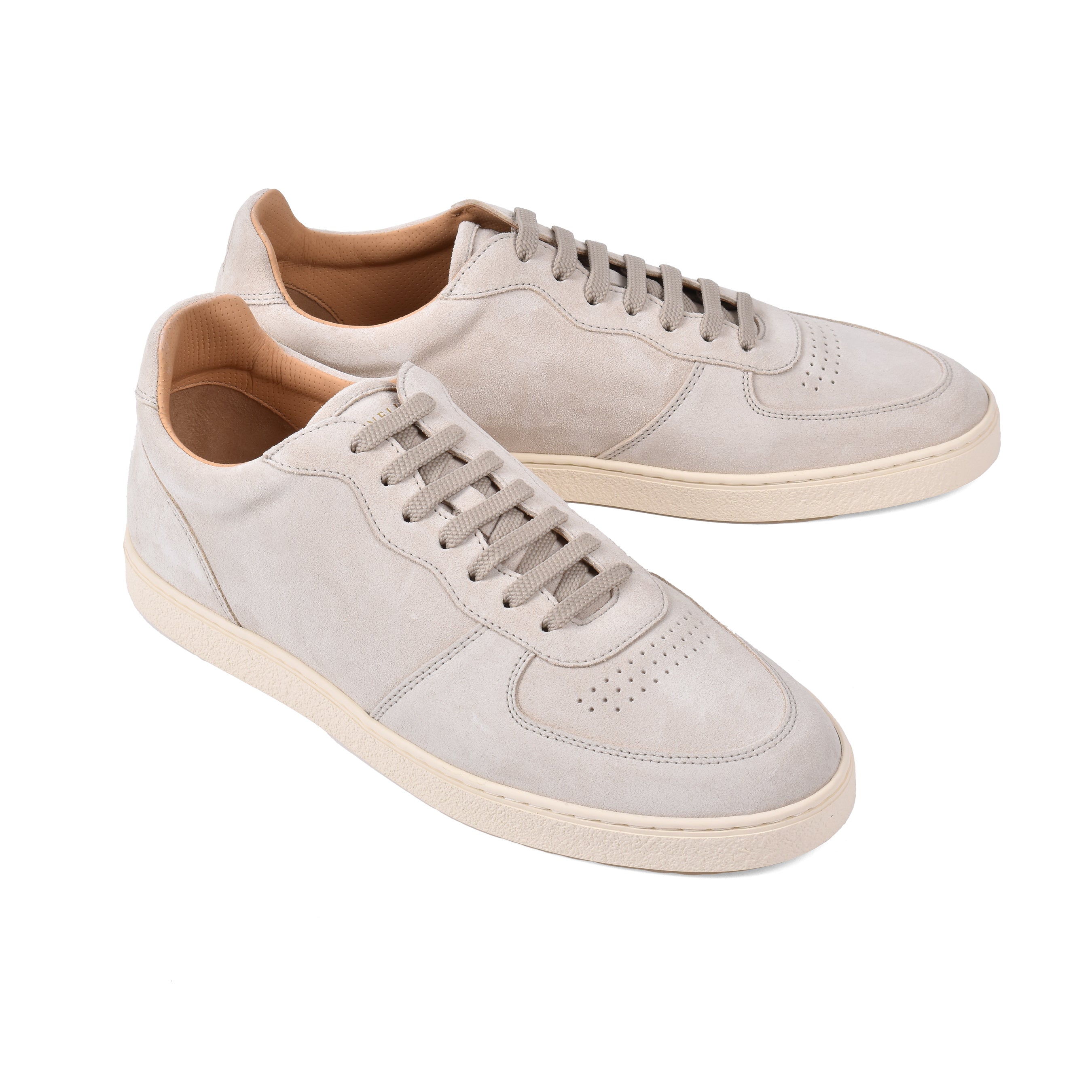 BRUNELLO CUCINELLI MEN'S BEIGE SUEDE LOW TOP SHOES