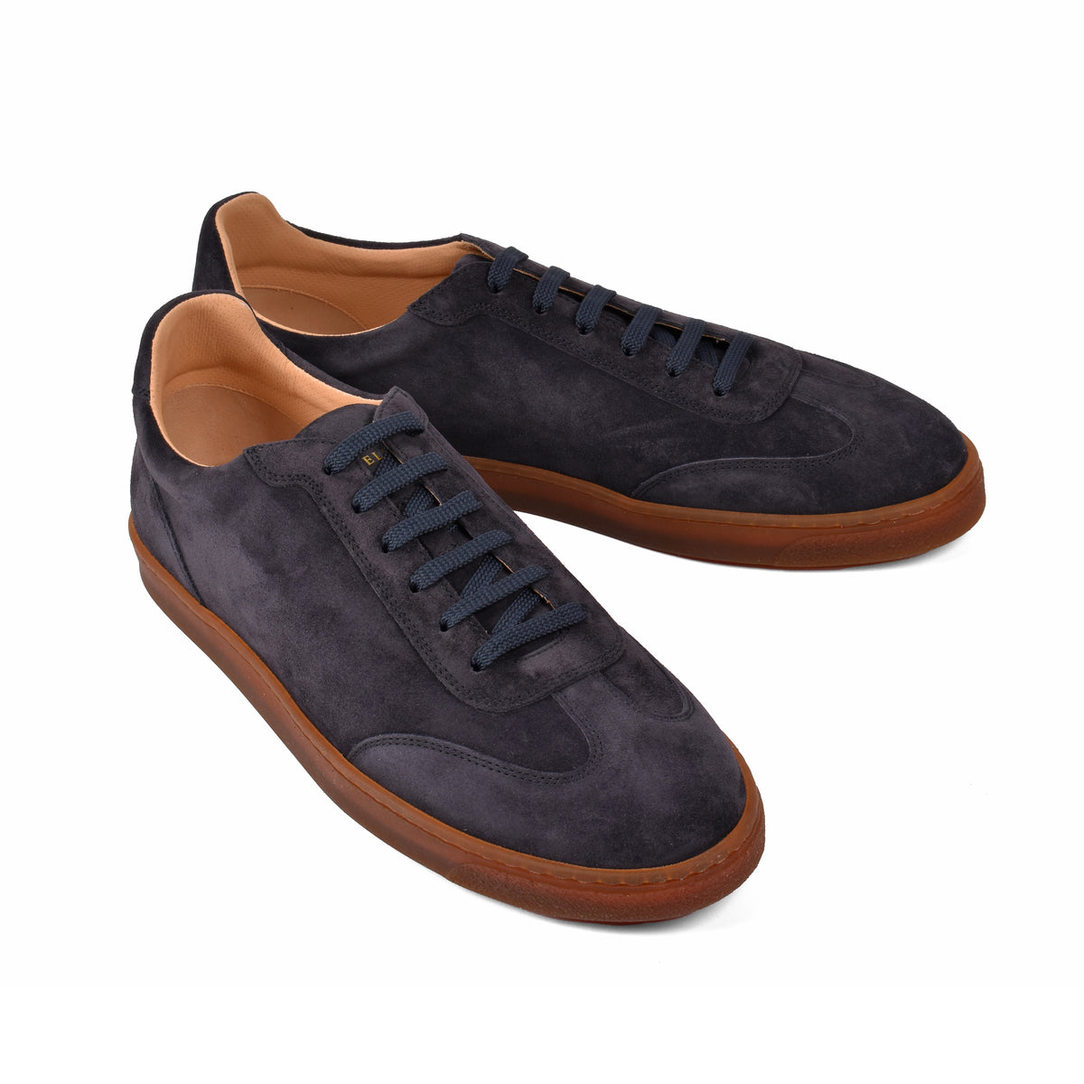 BRUNELLO CUCINELLI MEN'S NAVY SUEDE CASUAL SHOES