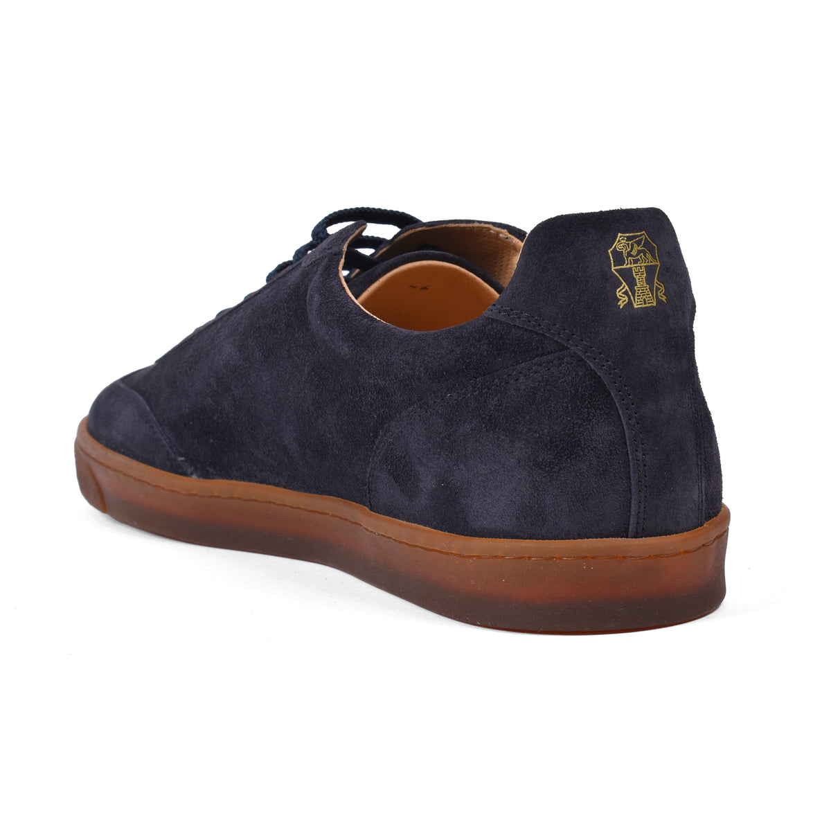 BRUNELLO CUCINELLI MEN'S NAVY SUEDE CASUAL SHOES