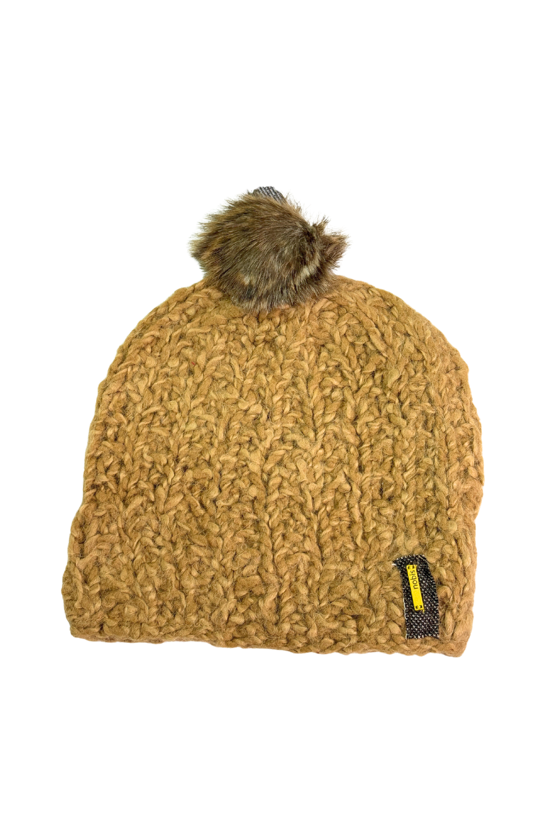 Nobis Wool Beanie - Brown/Gold