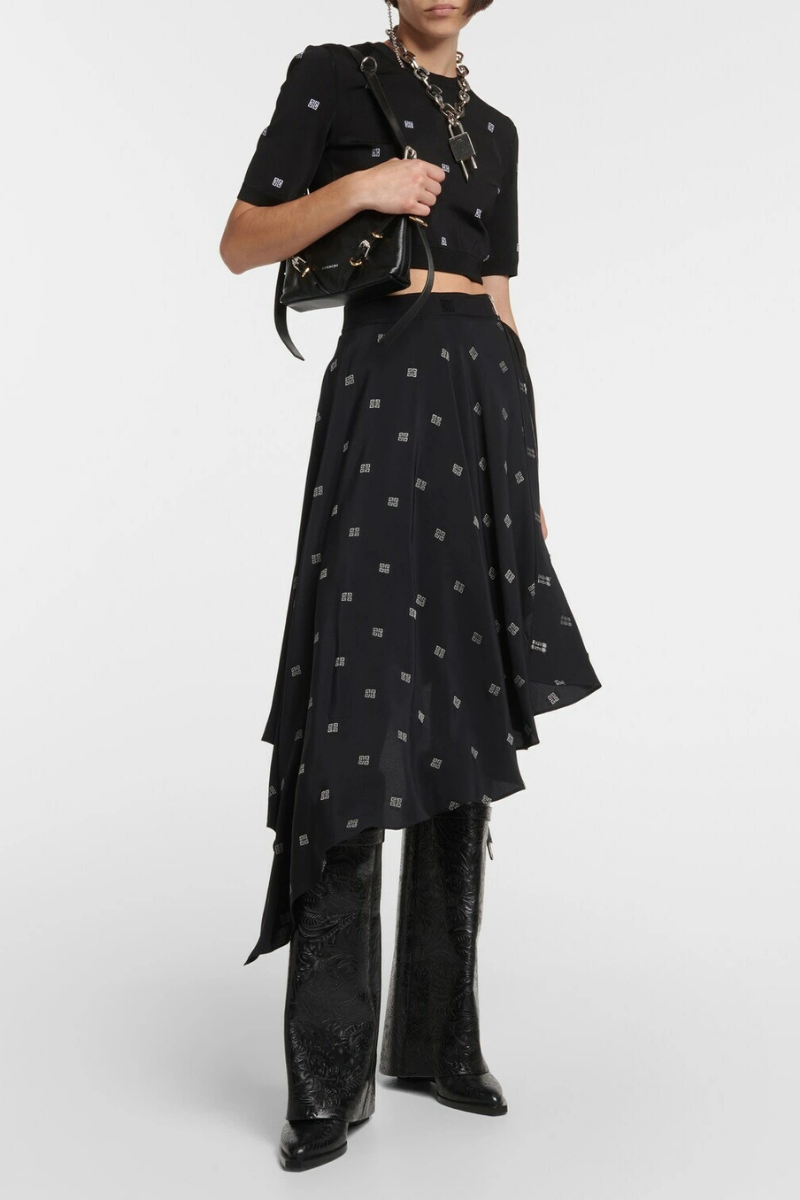 Givenchy Asymetric Skirt_Black/Silvery