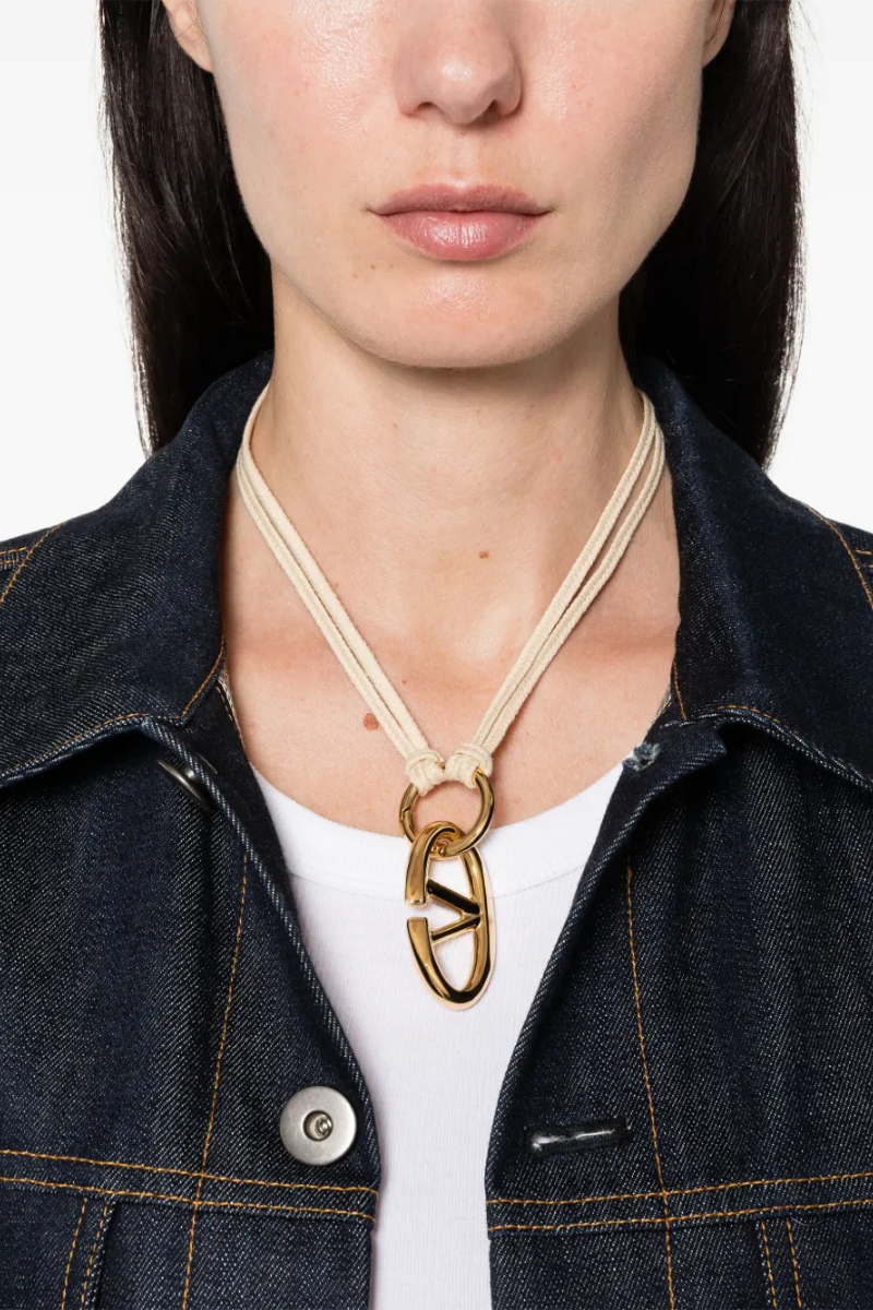Valentino Garavani Vlogo Rope Necklace In Corda