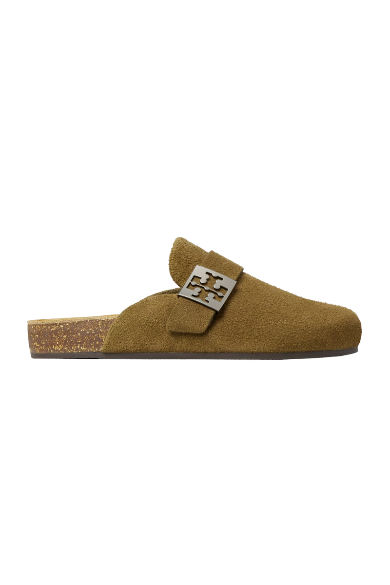Tory Burch Mellow Mule in Wild Olive Suede