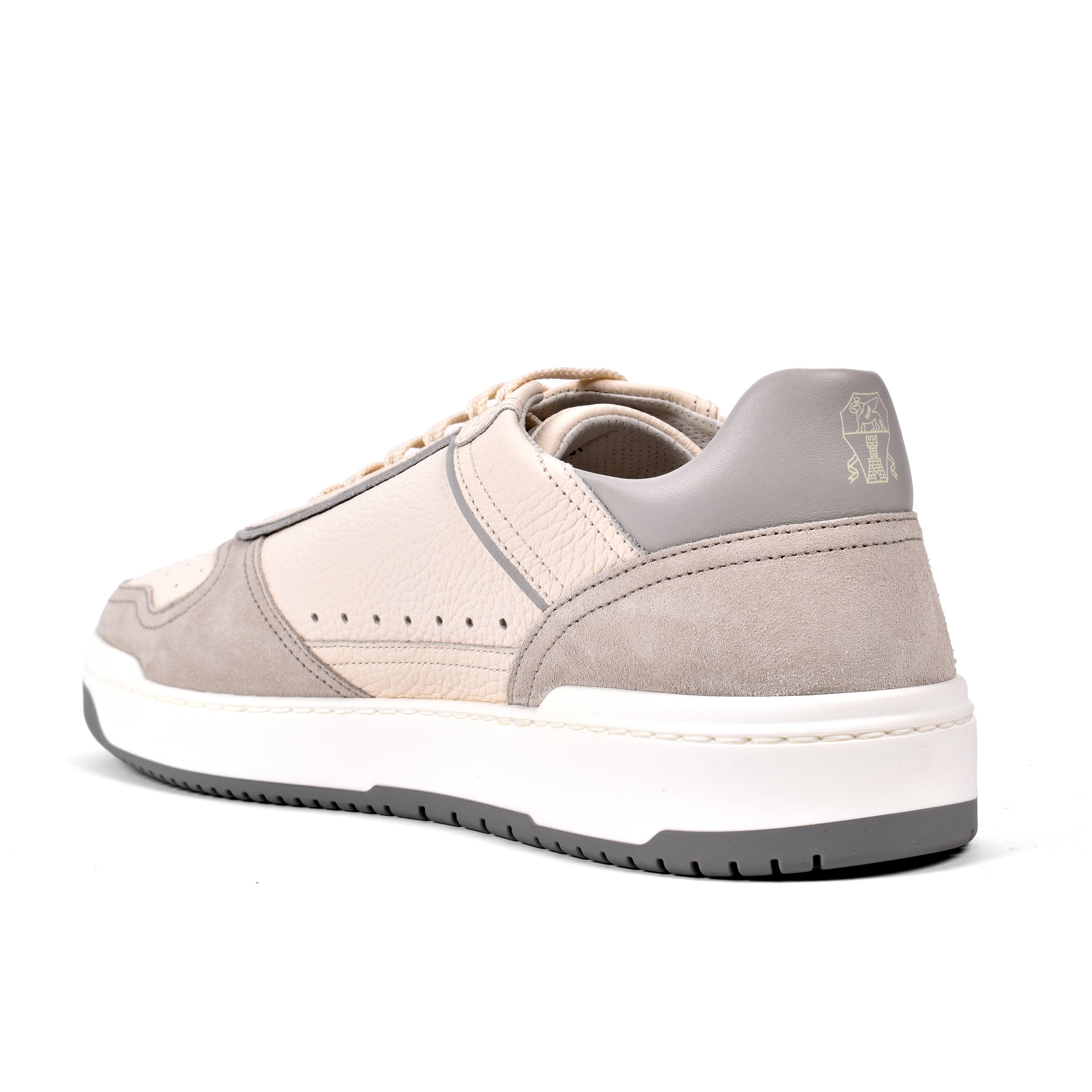 BRUNELLO CUCINELLI MEN'S OFF WHITE LEATHER SNEAKERS