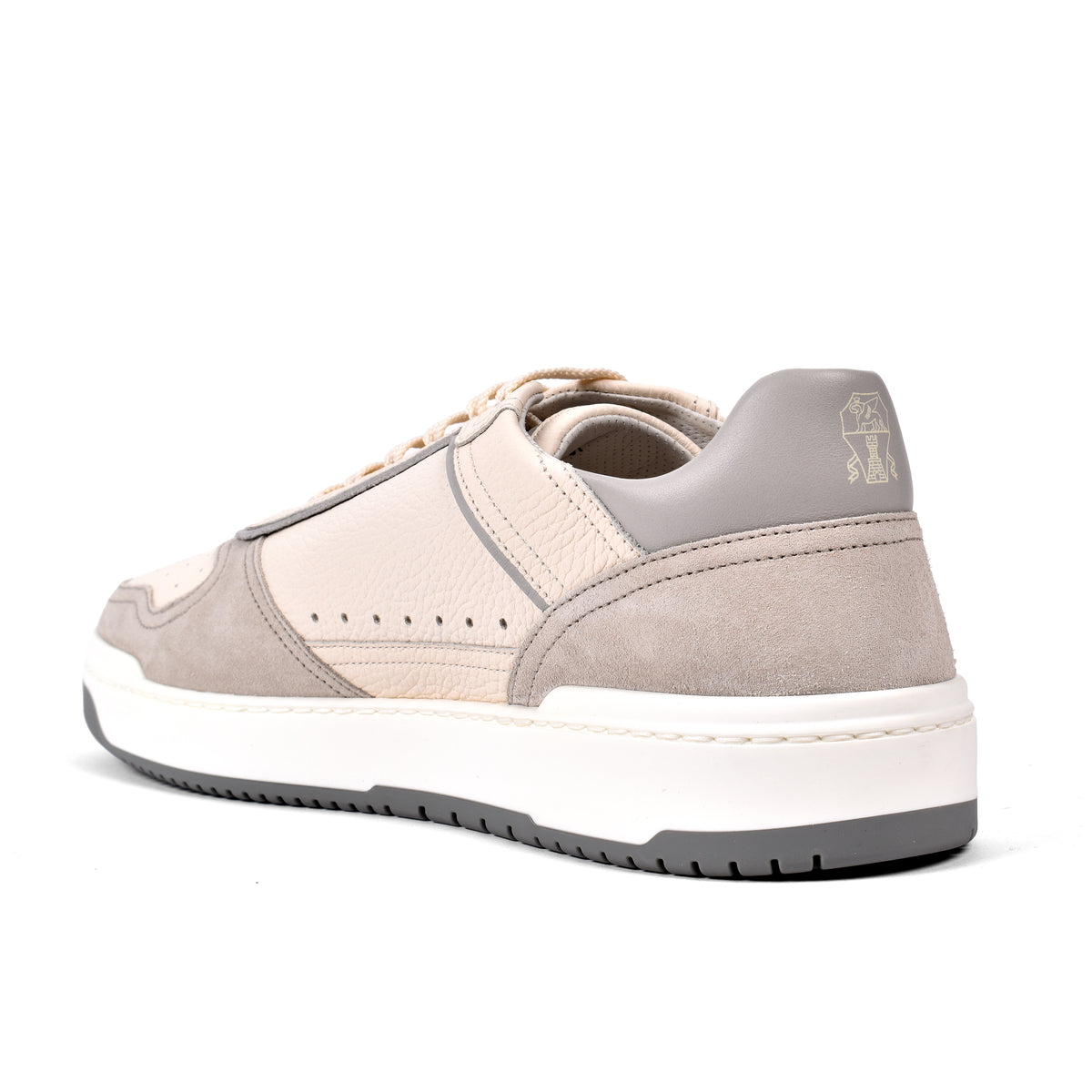 BRUNELLO CUCINELLI MEN'S OFF WHITE LEATHER SNEAKERS