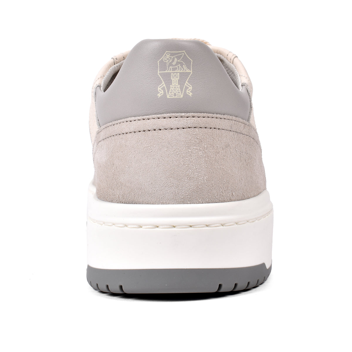 BRUNELLO CUCINELLI MEN'S OFF WHITE LEATHER SNEAKERS