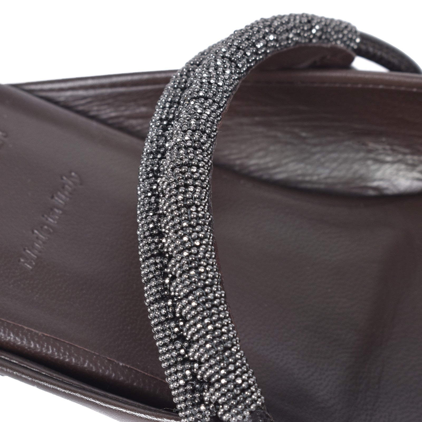 BRUNELLO CUCINELLI WOMEN'S DARK BROWN LEATHER FLATS